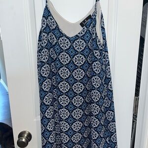 Lulu's Navy and White Geometric Dress